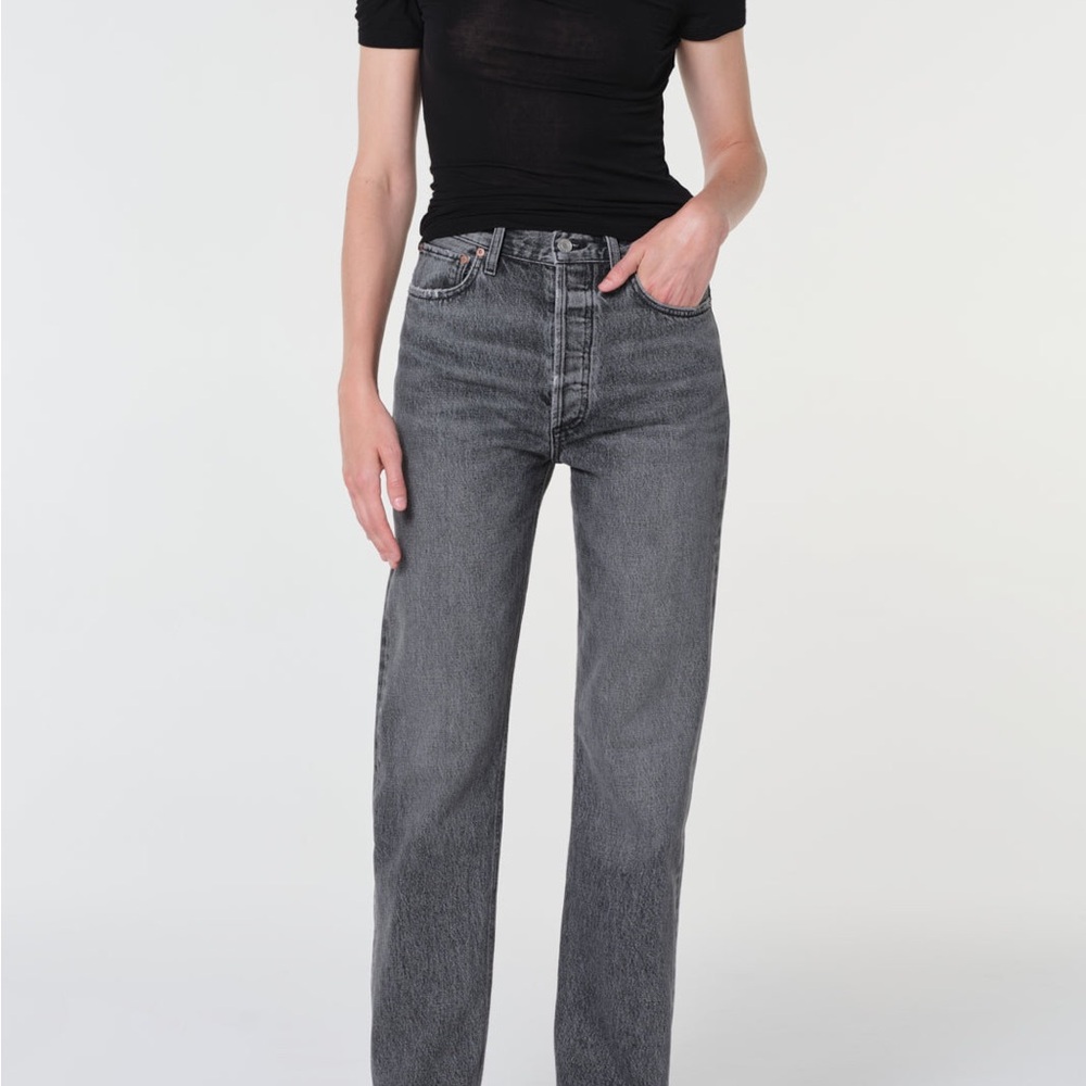 Agolde Women's Straight Leg Jeans in Gray